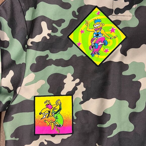 NEW Jeremy Scott x Adidas Camo Illustrated Artwork Track Jacket Sz S - Picture 11 of 14